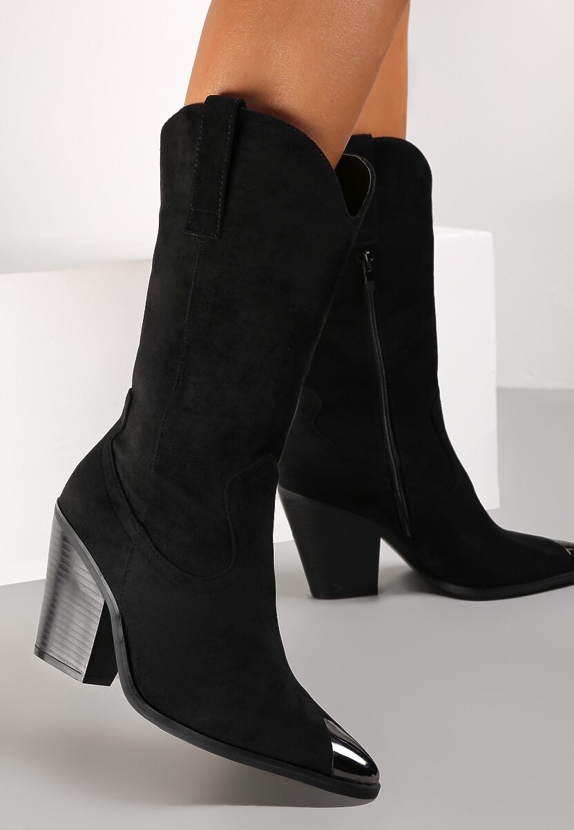 Czarne Botki Fronie
