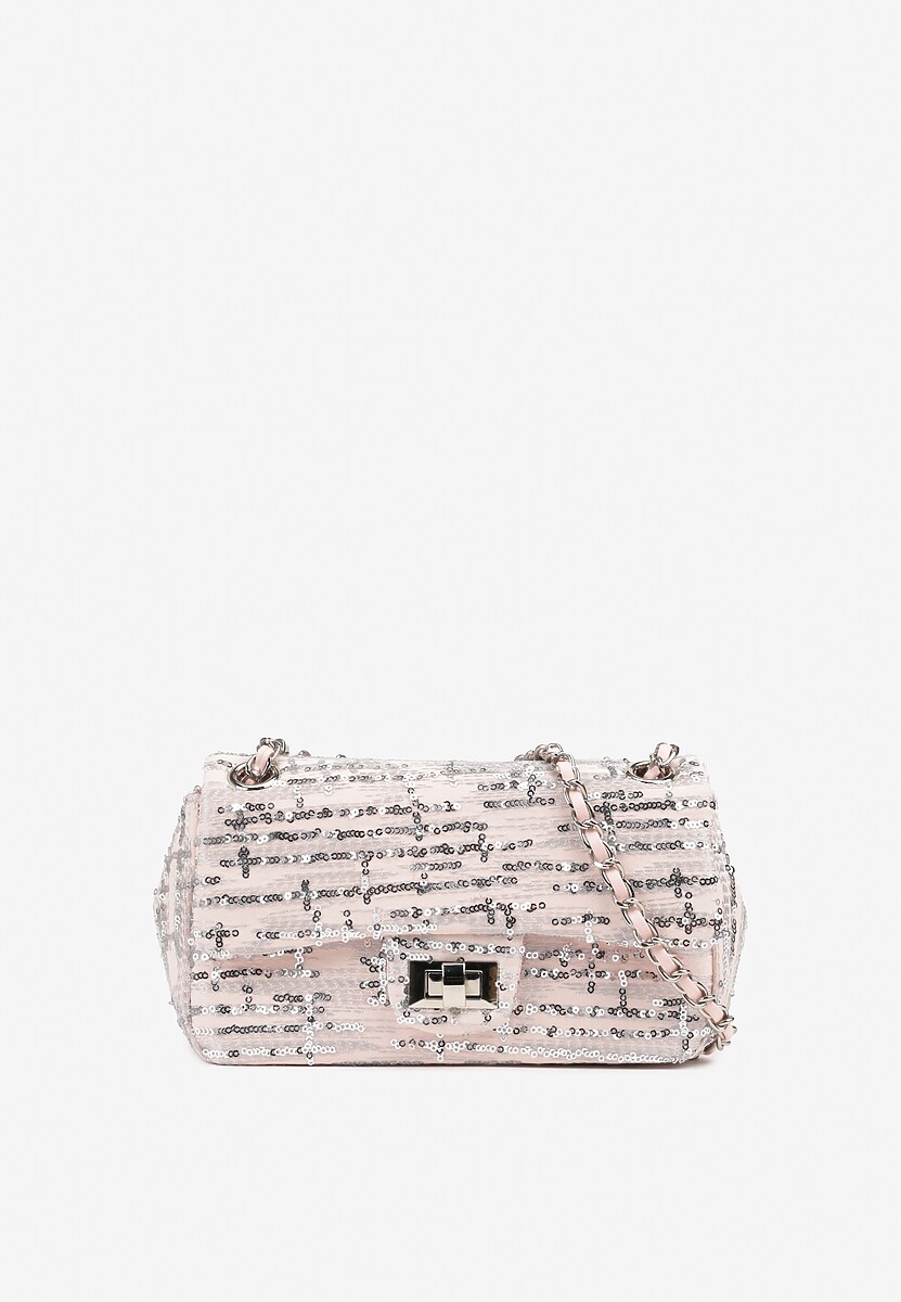 Szara Cekinowa Torebka na Łańcuszku Efanela