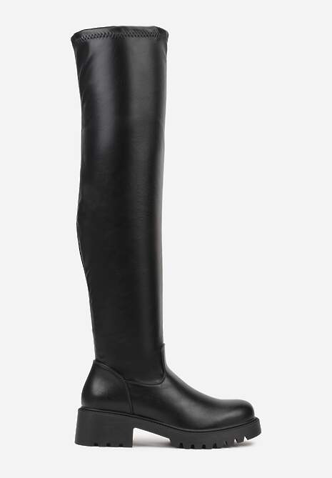 Czarne Kozaki w Stylu Tech Gothic Aderida