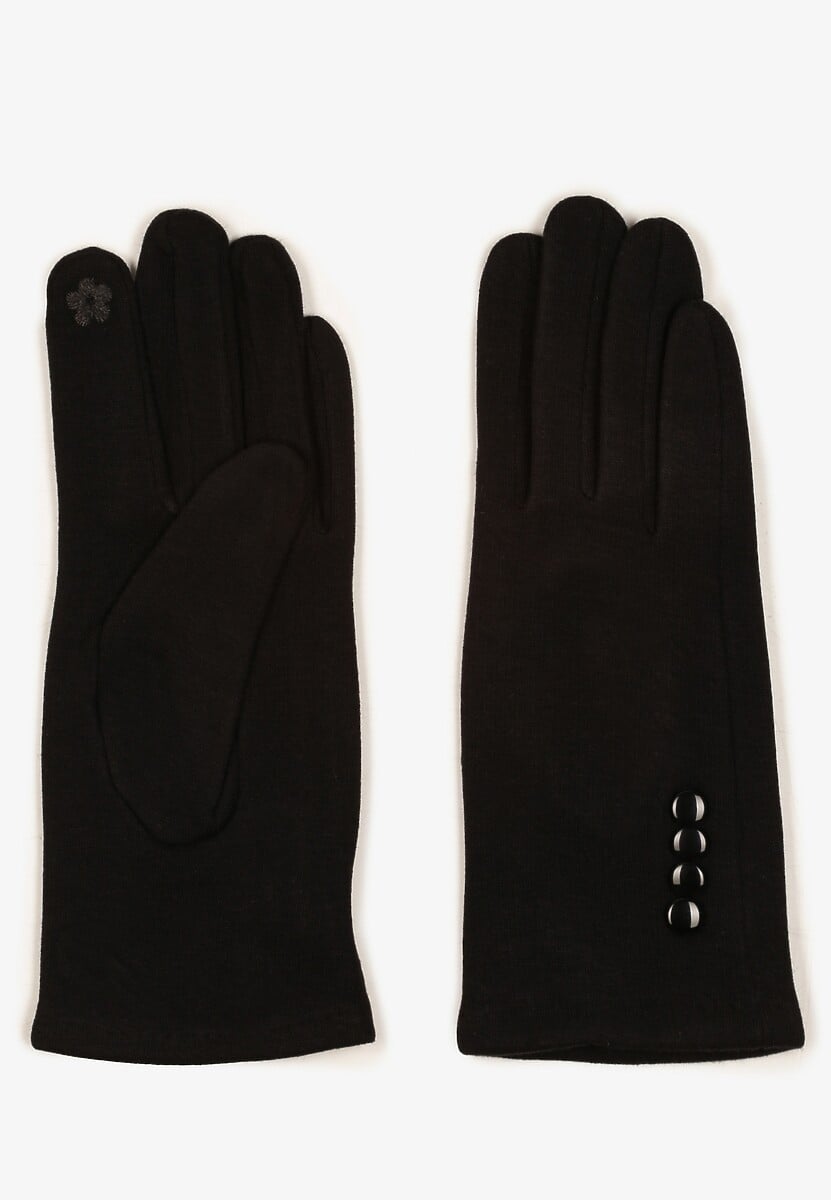 Czarne Rękawiczki Dzianinowe do Ekranów Dotykowych Tamiraeth