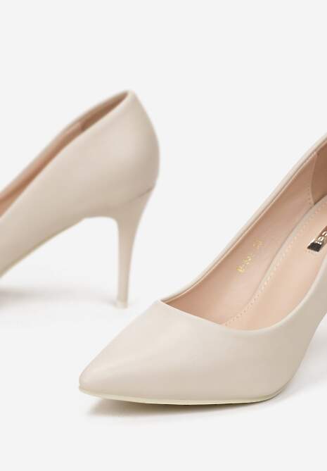 Jasnobeżowe Szpilki z Migdałkowym Noskiem Lasitta