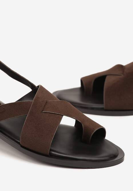 Brązowe Sandały Vices Typu Japonki Melanisse