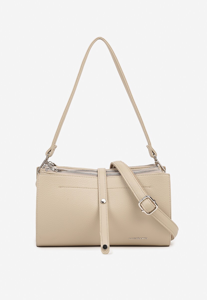 Czarna Torebka Listonoszka Prostokątna z Suwakiem i Rączką oraz Paskiem Lumeviane