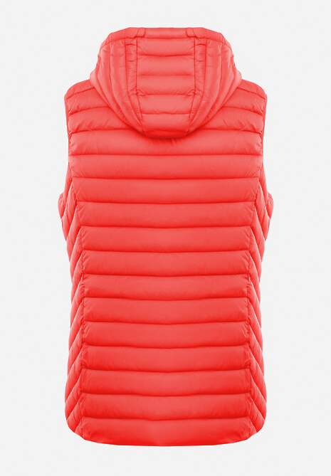 Czerwona Kamizelka Pikowana z Kapturem Siami