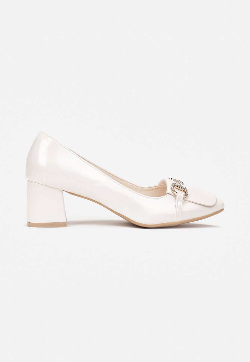 Beżowe Czółenka z Klamerką w Cyrkonie na Słupku Viokha