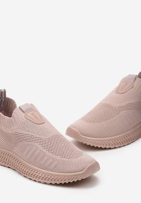 Różowe Buty Sportowe ze Skarpetkową Cholewką Pinke