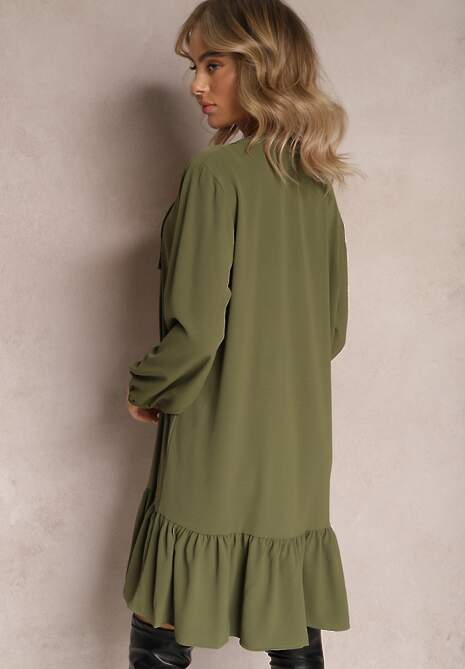 Jasnozielona Koszulowa Sukienka Mini Galdra