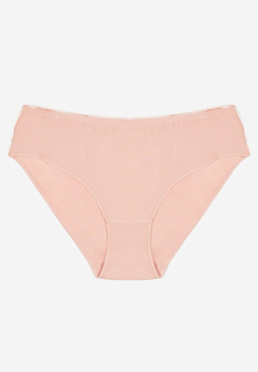Różowe Bawełniane Majtki Figi Wykończone Ozdobną Nitką Besivia