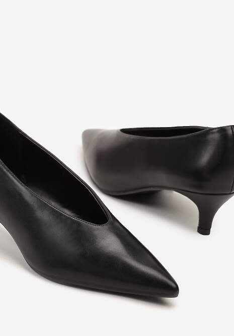 Czarne Czółenka na Kaczuszce w Klasycznym Stylu Rilanela