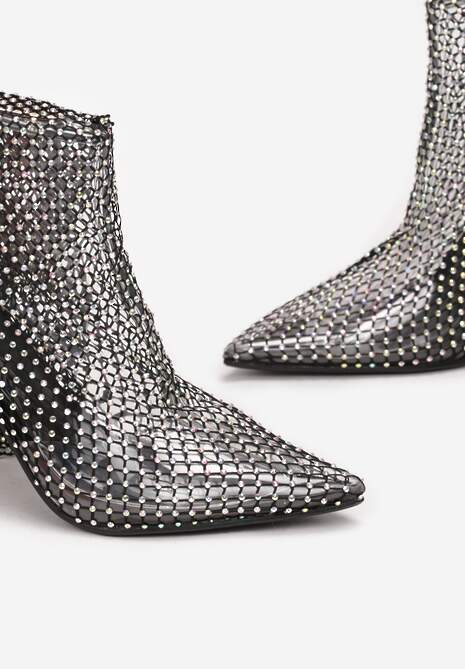 Czarne Kozaki z Siateczki z Cyrkoniami Amrah