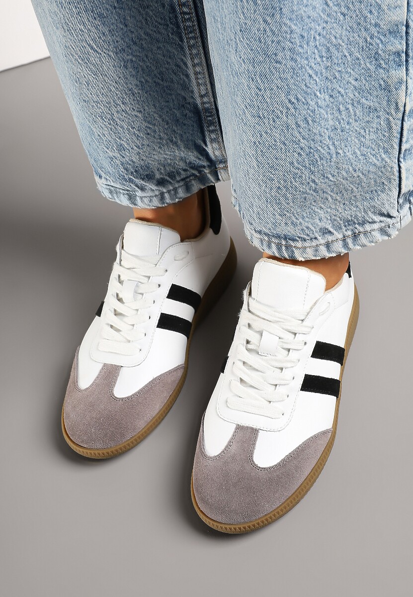 Białe Skórzane Sneakersy Tenisówki Velauri