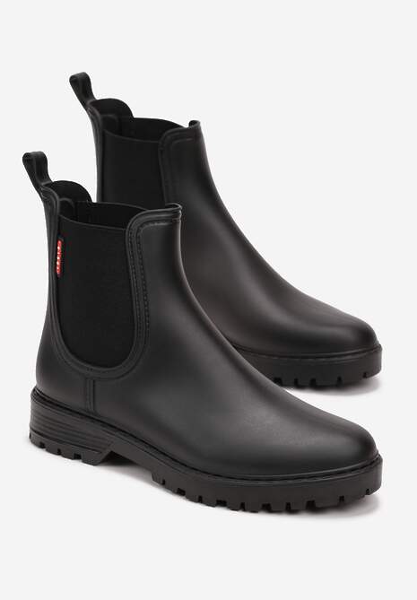 Czarne Kalosze Sztyblety z Wstawkami Alemeda