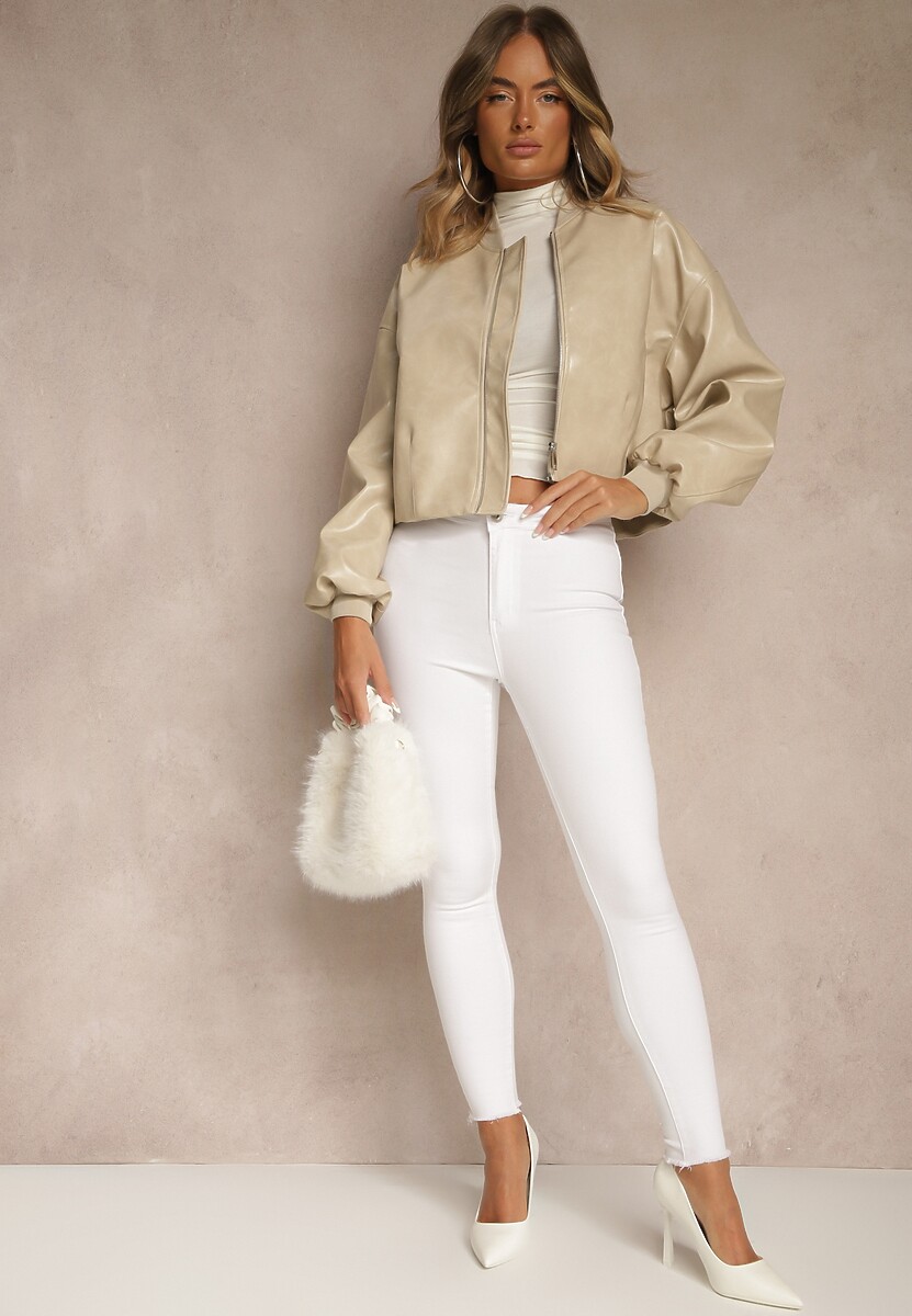 Czerwone Spodnie z Bawełny o Kroju Skinny Irivella