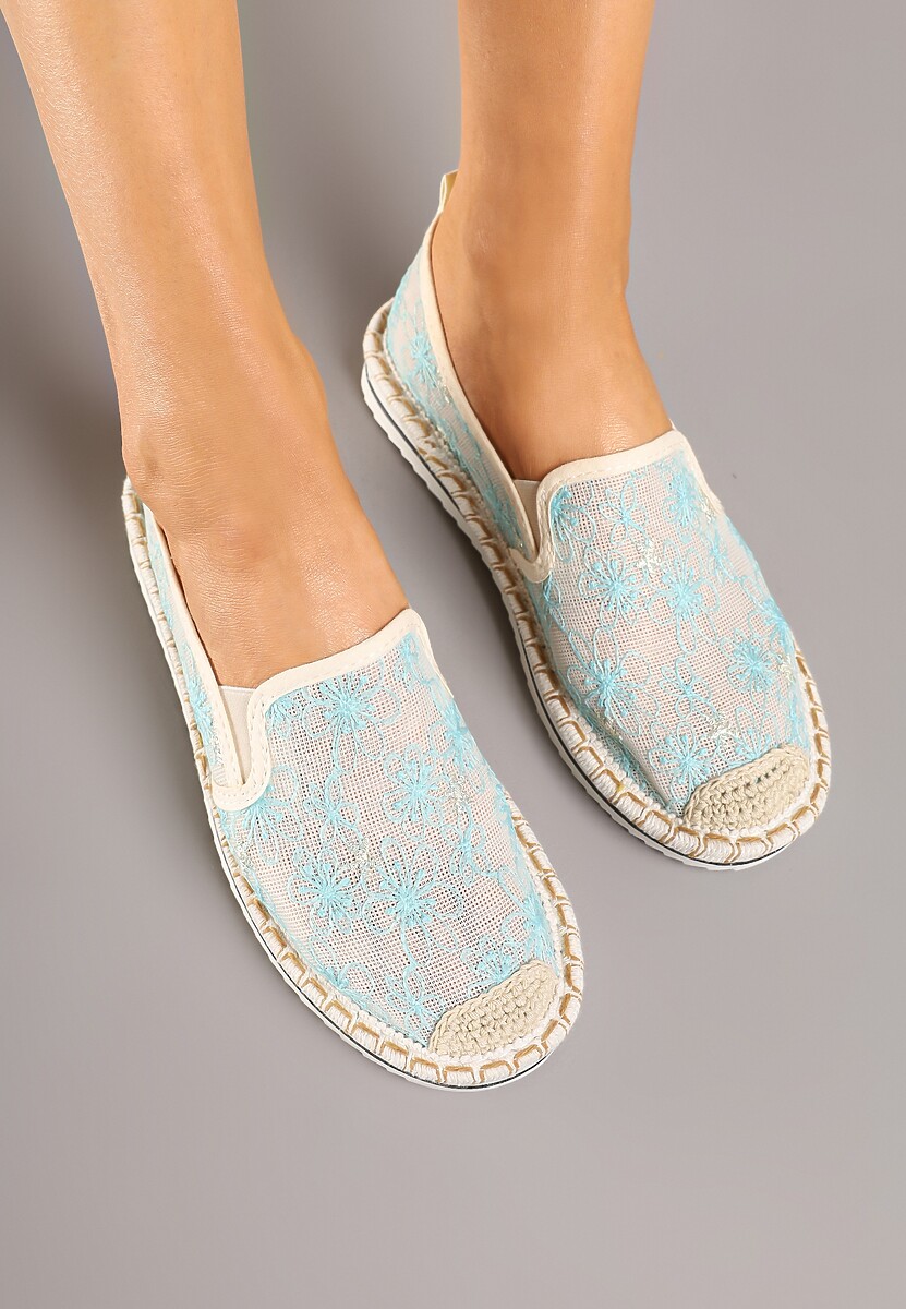 Niebieskie Espadryle z Ozdobną Plecionką Eranoria