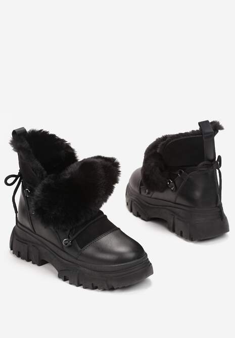 Czarne Śniegowce na Grubej Podeszwie Isothoe