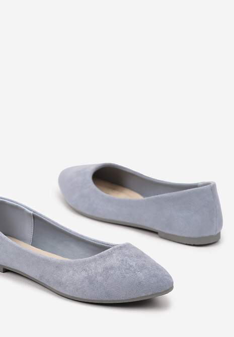 Niebieskie Casualowe Balerinki z Ekozamszu Lorlivin