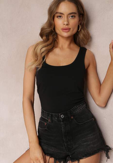 Czarny Top Bawełniany Phaethusi