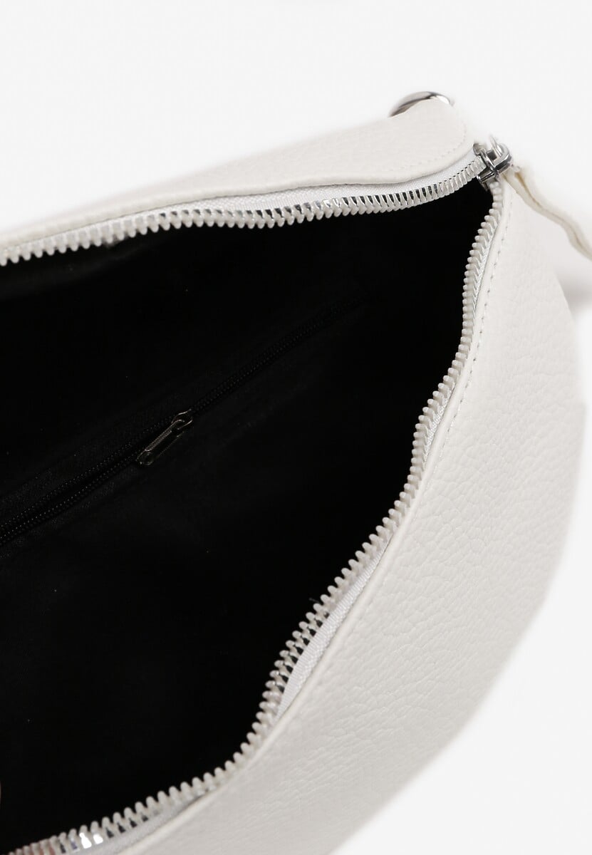 Biała Nerka z Materiałowym Paskiem w Mozaikowe Wzorki Delavinea