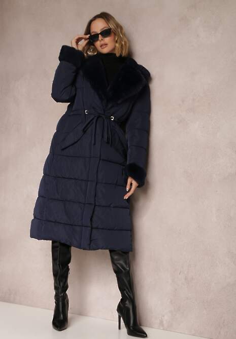 Granatowa Kurtka Basice