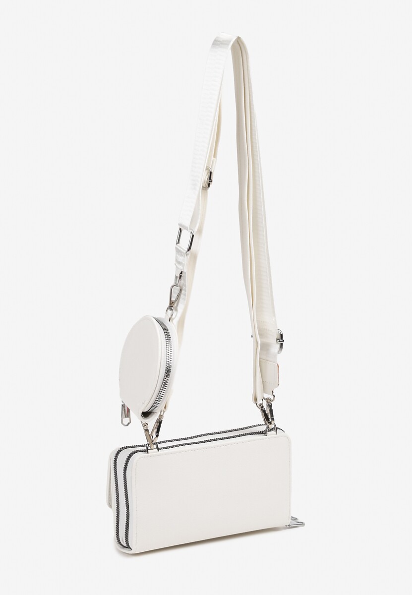 Biała Mała Torebka z Dwiema Komorami i Dodatkowymi Odpinanymi Paskami Sialitha