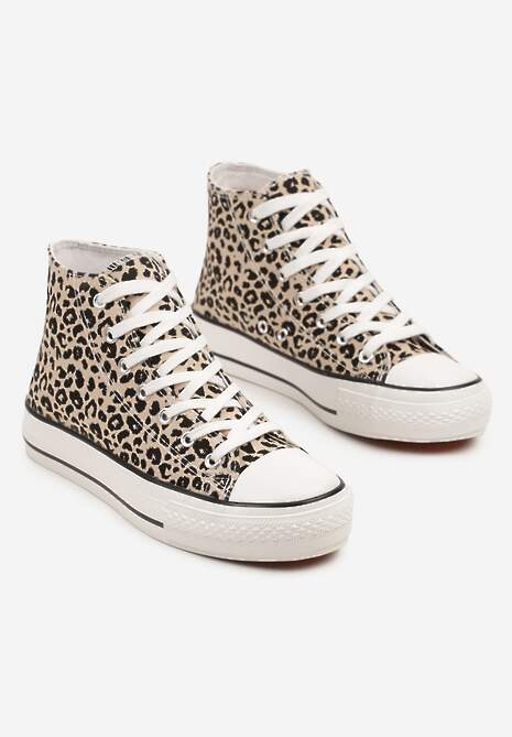 Panterkowe Trampki z Wysoką Tłoczoną Cholewką Willevia