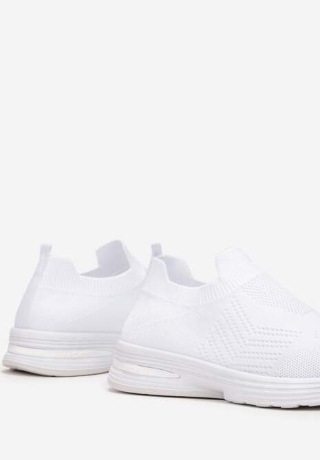 Białe Wsuwane Buty  Sportowe na Płaskiej Podeszwie Sheina