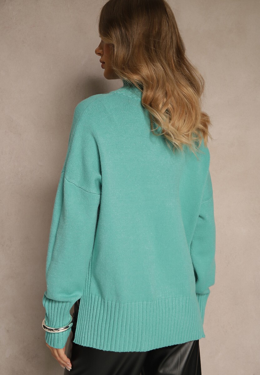 Jasnozielony Gładki Golf Casual Ralloria