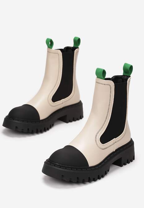 Beżowe Botki Victtorie