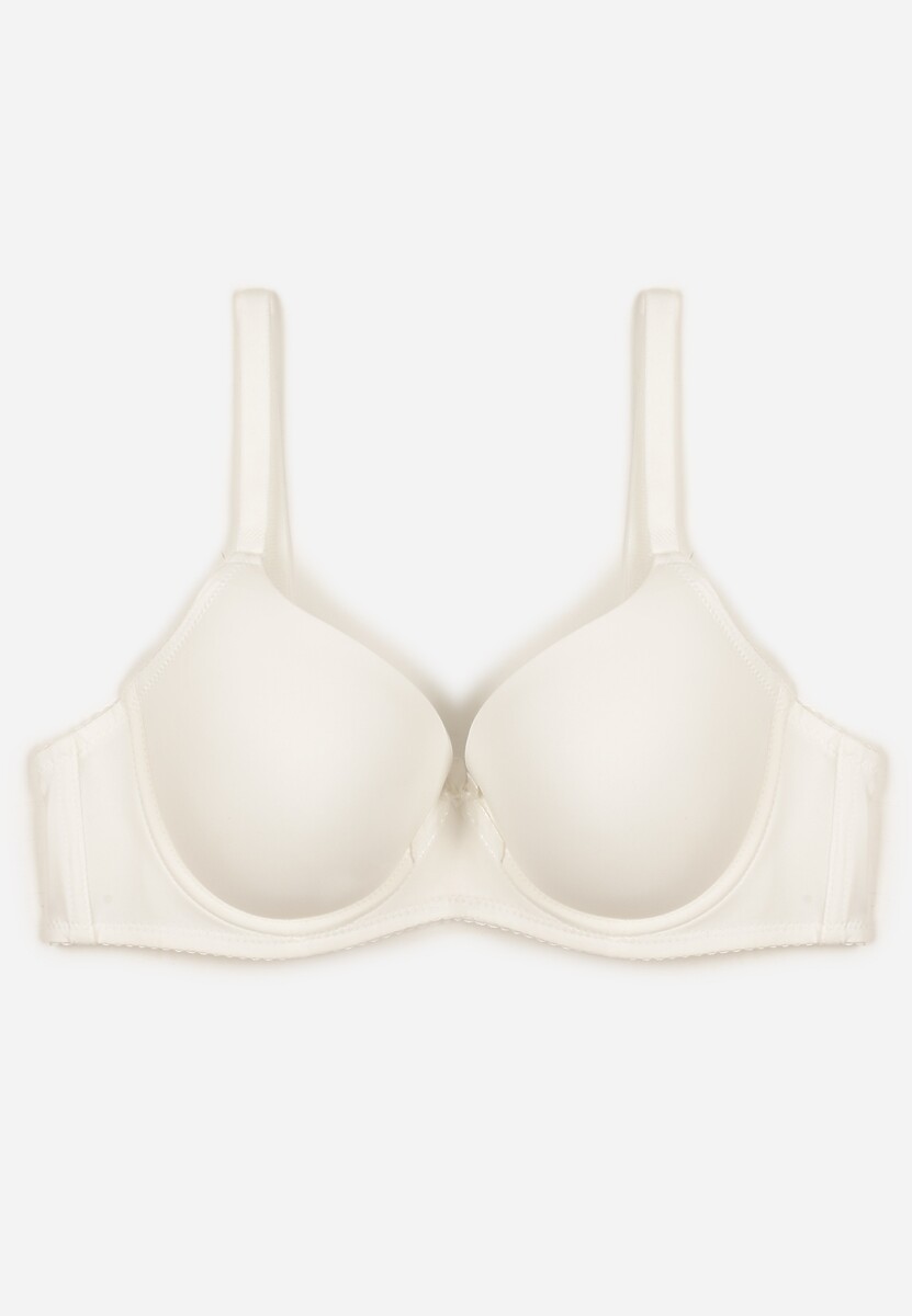 Jasnobeżowy Gładki Biustonosz o Klasycznym Fasonie Arriethia