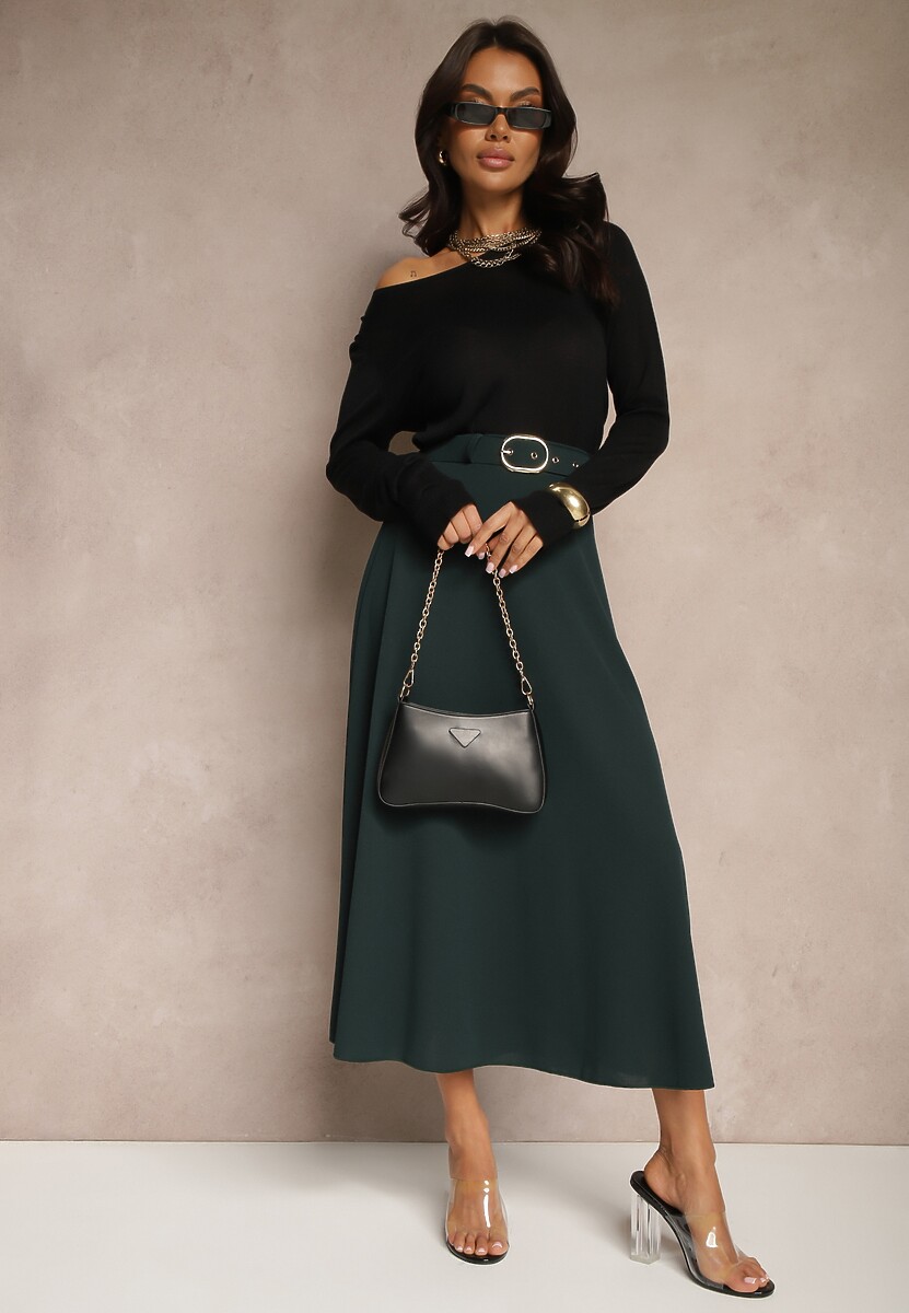 Bordowa Spódnica o Rozkloszowanym Kroju Melobia