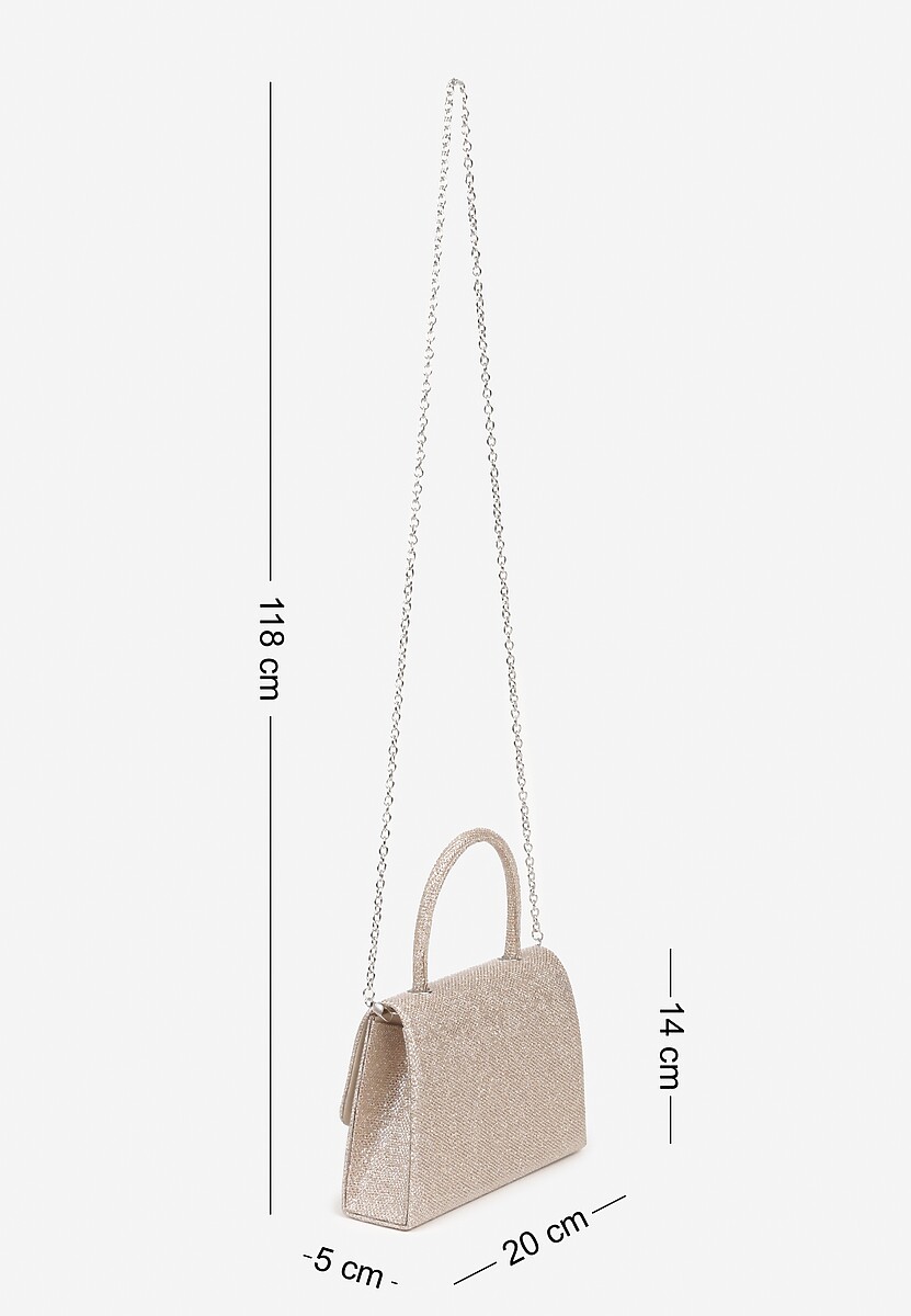 Szampańska Torebka Kopertówka z Cyrkoniową Kokardą Desslia