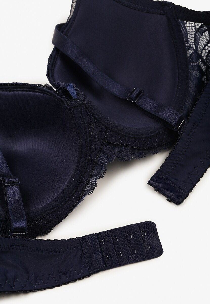 Granatowy Biustonosz Koronkowy Typu Full Cup Varedis