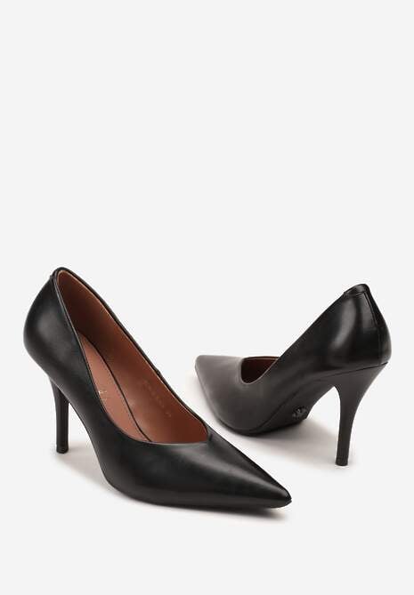 Czarne Szpilki Vices z Wkładką ze Skóry Naturalnej Anistte