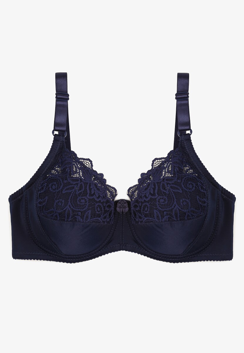 Granatowy Koronkowy Biustonosz Nilannesa