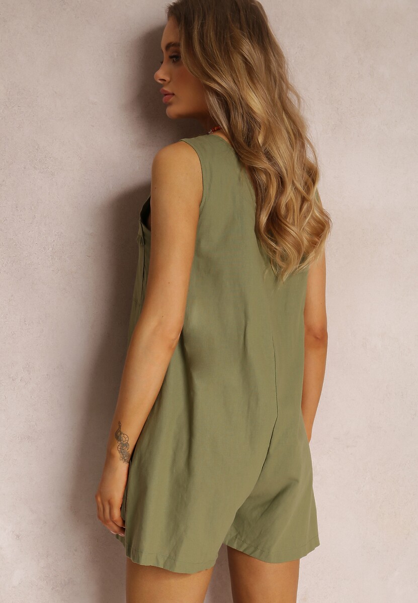 Ciemnozielony Kombinezon Bawełniany Wina