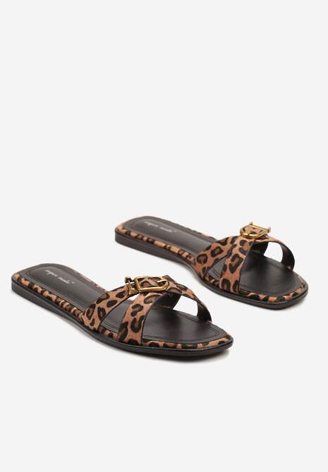 Panterkowe Klapki Ozdobione Klamrami Quilselia