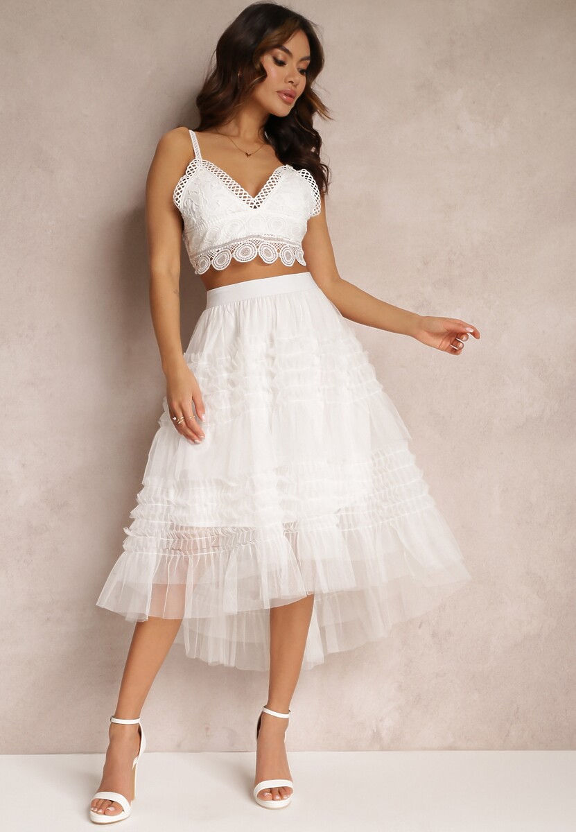 Biały Top Koronkowy Plusia