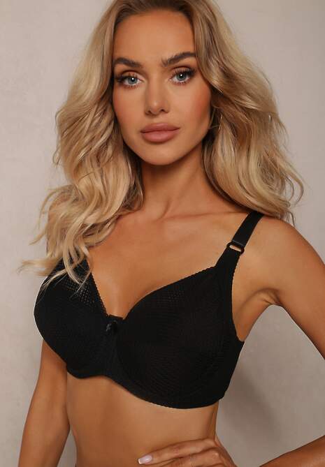 Czarny Klasyczny Biustonosz z Regulowanymi Ramiączkami Imoni