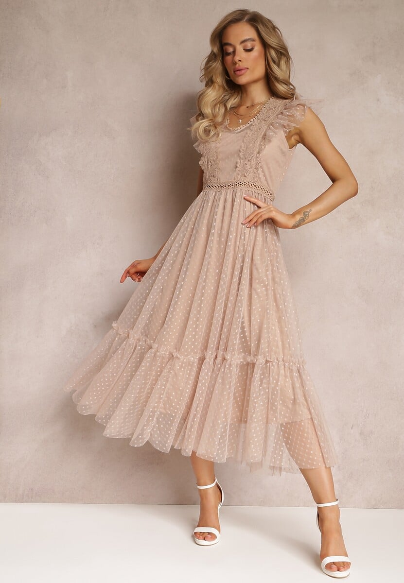 Beżowa Sukienka Lasthameia