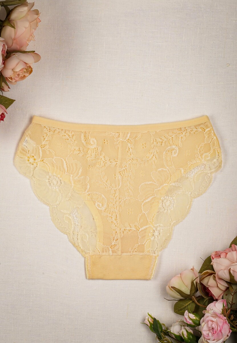 Jasnobeżowe Majtki Figi z Koronką z Tyłu Katriele