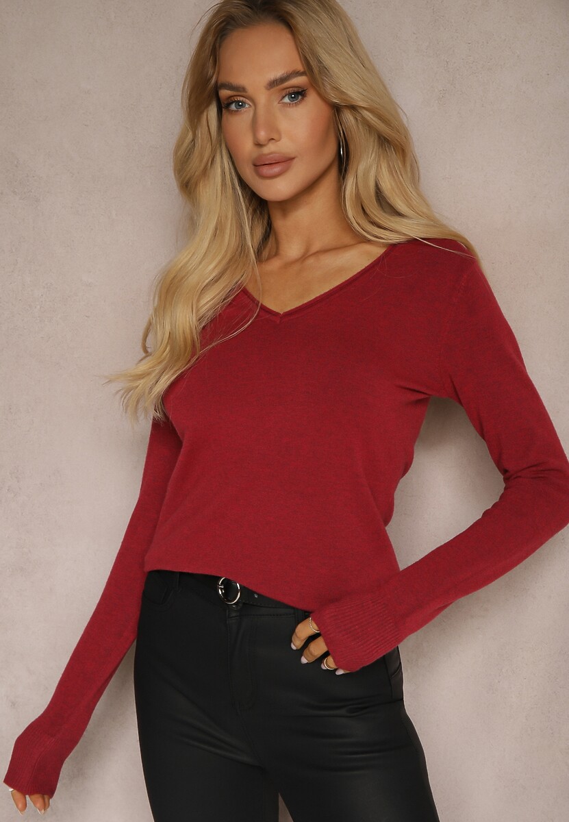 Ciemnoszary Sweter z Dodatkiem Kaszmiru o Klasycznym Kroju Taianne