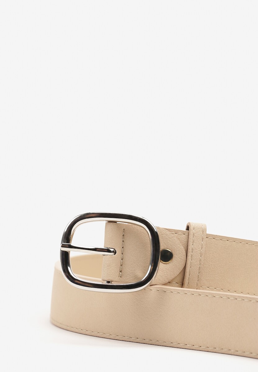 Jasnobeżowy Pasek Ozdobiony Zaokrągloną Klamrą Pumea