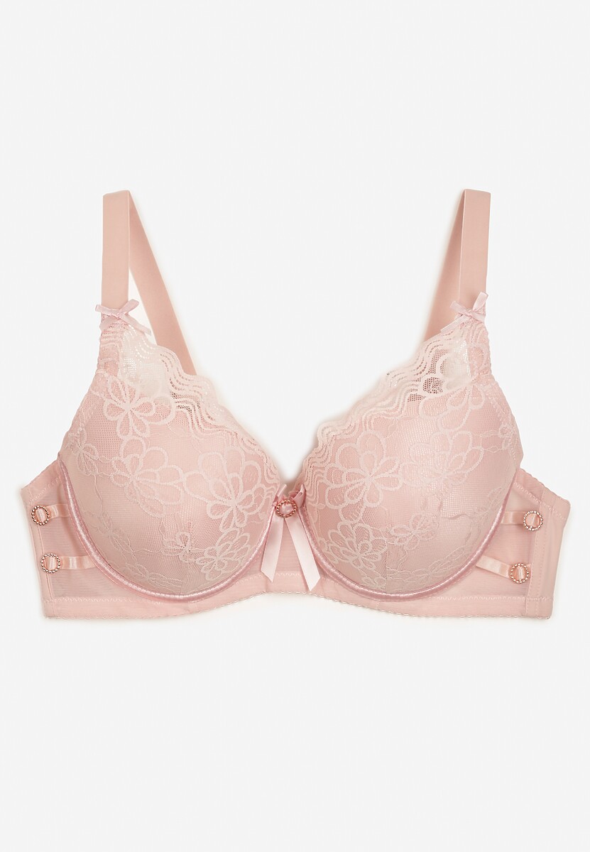 Jasnoróżowy Biustonosz z Usztywnionymi Miseczkami Tinanna