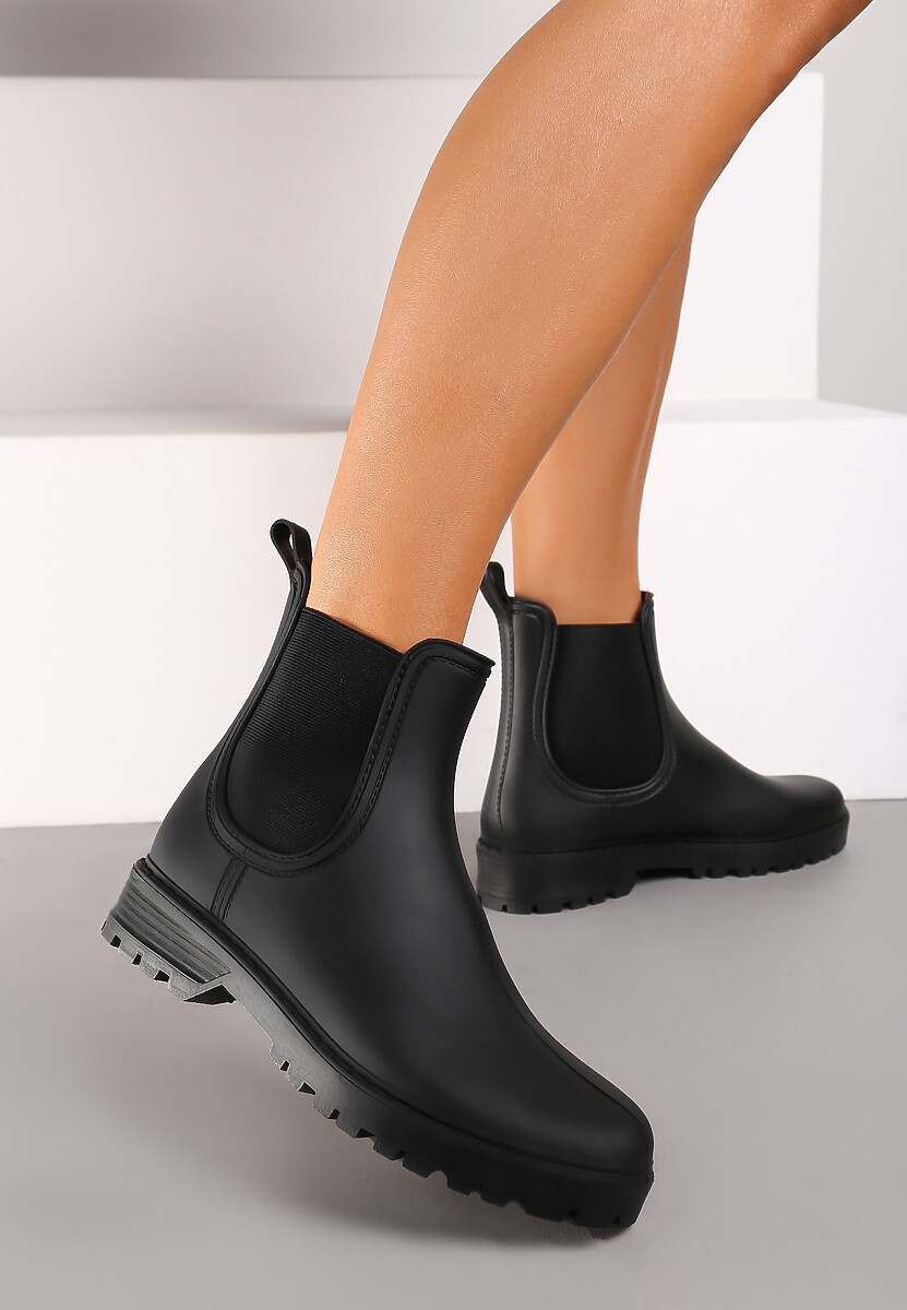 Brązowe Kalosze Sztyblety na Płaskiej Podeszwie Irinndria