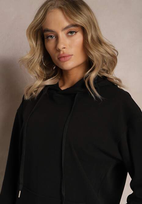 Czarny Komplet Dresowy z Bluzą i Spodniami Ciranova