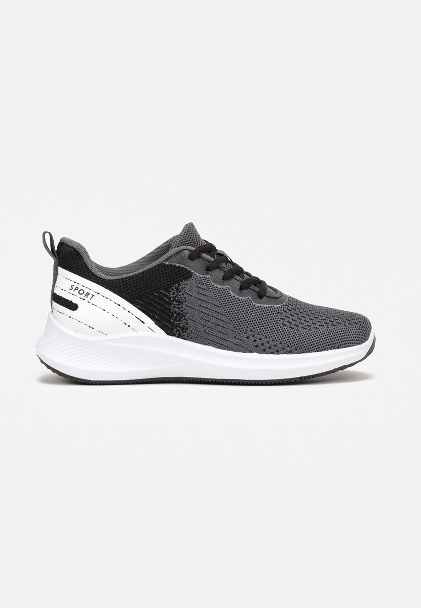 Czarne Buty Sportowe przed Kostkę z Przeszyciami Kersti