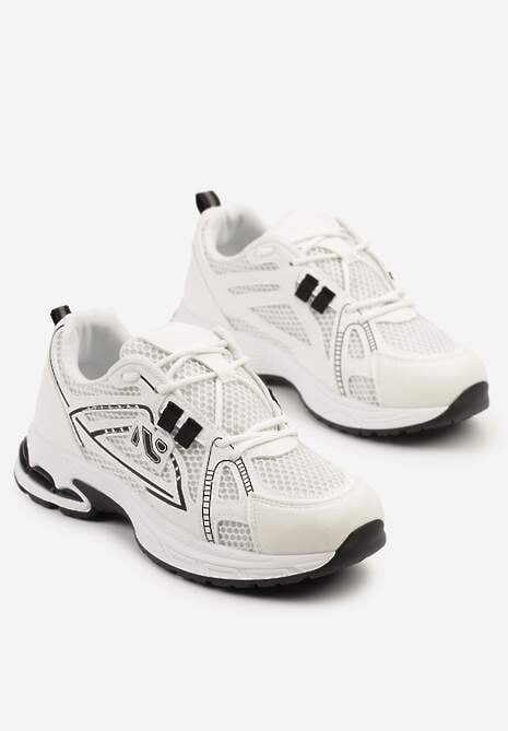 Białe Sneakersy Ozdobione Geometrycznym Motywem Tasoti