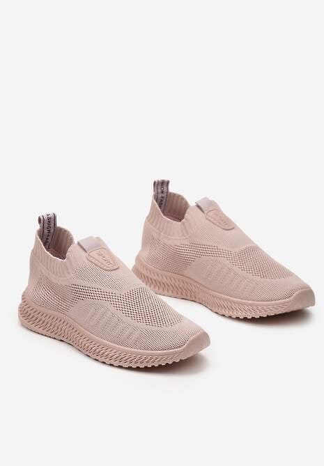 Różowe Buty Sportowe ze Skarpetkową Cholewką Pinke