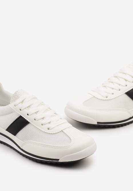 Białe Sneakersy Ozdobione Paskiem Cleova