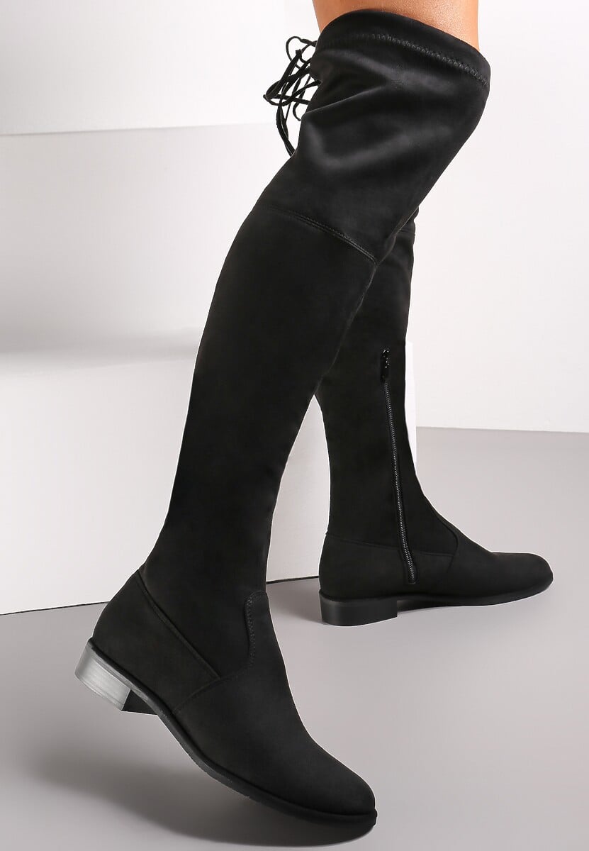 Czarne Zamszowe Kozaki Sorry Not Sorry